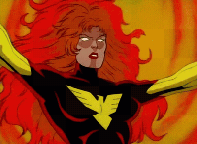A Cartoon Drawing Of A Woman With Red Hair GIF