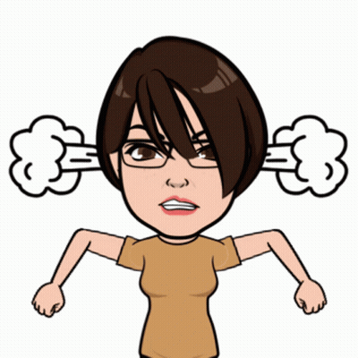 A Cartoon Drawing Of A Woman With Smoke Coming Out Of Her Ears GIF