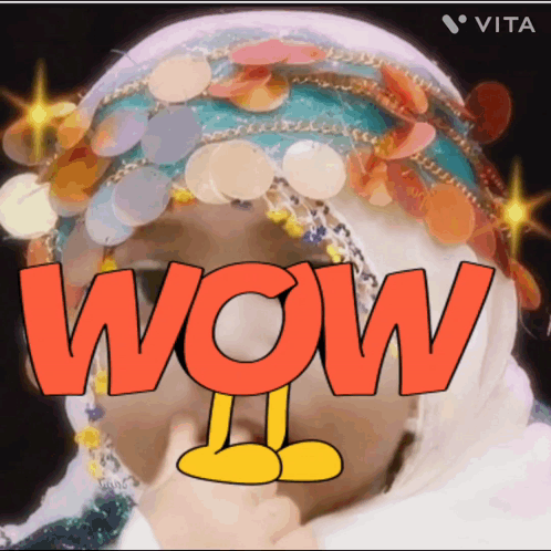 A Cartoon Drawing Of A Woman With The Word Wow Written On It GIF