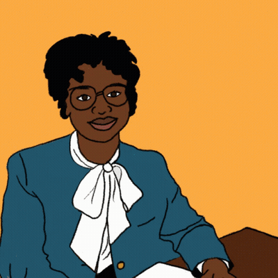 A Cartoon Drawing Of A Woman With The Words Thank You Written On The Bottom GIF