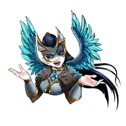 A Cartoon Drawing Of A Woman With Wings And A Helmet On A White Background . Sticker