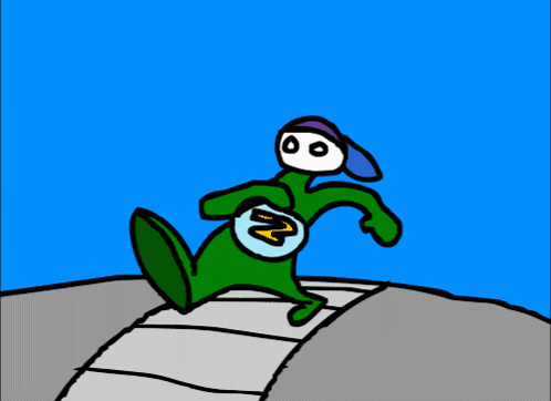 A Cartoon Drawing Of A Worm With The Letter Z In It GIF