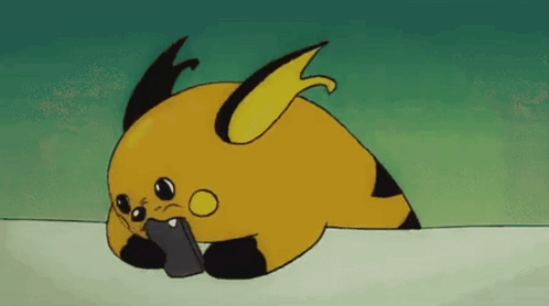 Yellow And Black Pokémon Holding Phone GIF