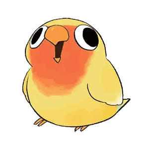 A Cartoon Drawing Of A Yellow And Orange Bird With Big Eyes . Sticker