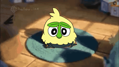 Yellow Bird With Green Eyes Hallow-Ice GIF