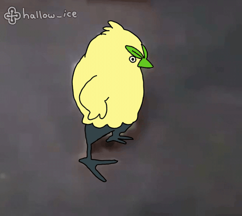 Yellow Bird With Hallow Ice Text GIF