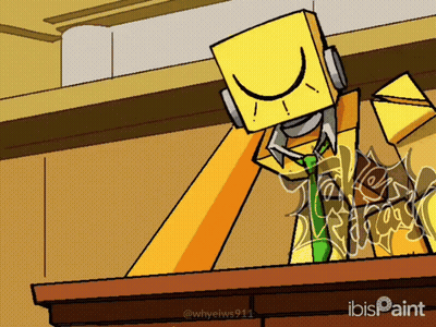 A Cartoon Drawing Of A Yellow Box With A Smiley Face GIF