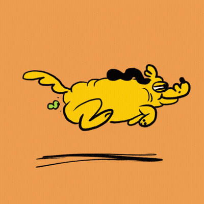 A Cartoon Drawing Of A Yellow Dog With A Mustache And Sunglasses GIF