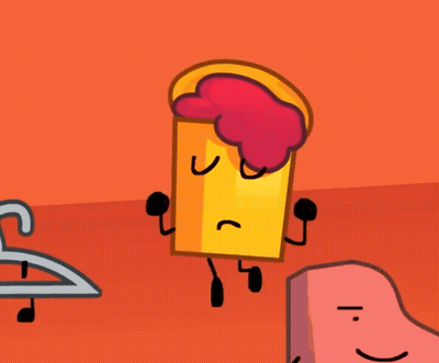 A Cartoon Drawing Of A Yellow Object With A Pink Head GIF