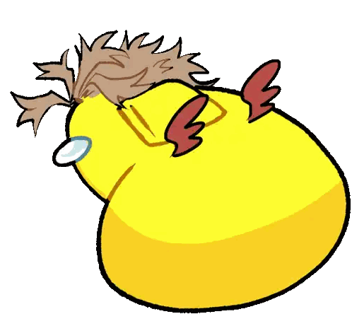 A Cartoon Drawing Of A Yellow Object With Wings Sticker