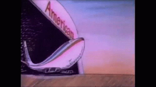 A Cartoon Drawing Of An Airplane Taking Off From An American Airlines Building . GIF