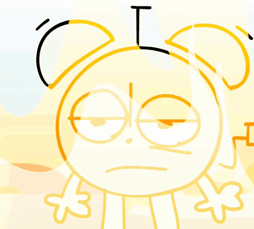 A Cartoon Drawing Of An Alarm Clock With A Face And A Flower GIF