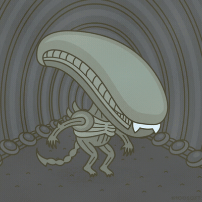 A Cartoon Drawing Of An Alien With A Long Nose GIF