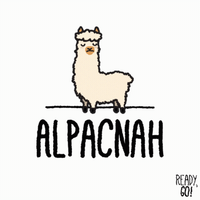 A Cartoon Drawing Of An Alpaca With The Words Nah Alpacnah Below It GIF