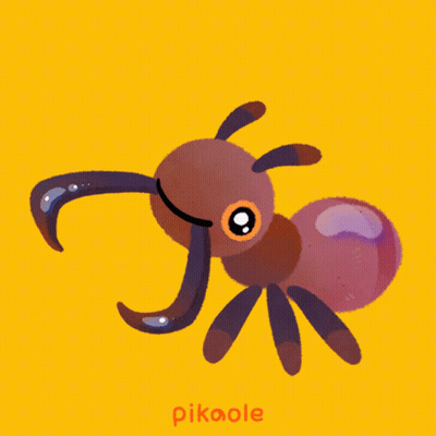 A Cartoon Drawing Of An Ant With The Name Pikoole Below It GIF