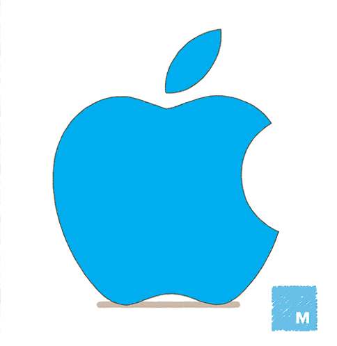 A Cartoon Drawing Of An Apple With A Face On It GIF