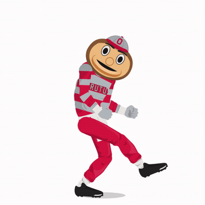 A Cartoon Drawing Of An Ohio State Football Mascot GIF