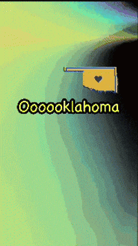 A Cartoon Drawing Of An Oklahoma Flag With A Heart On It GIF