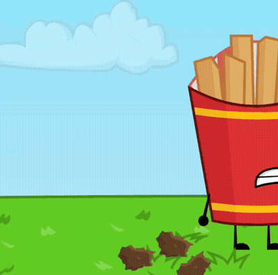 A Cartoon Drawing Of French Fries In A Red Cup GIF
