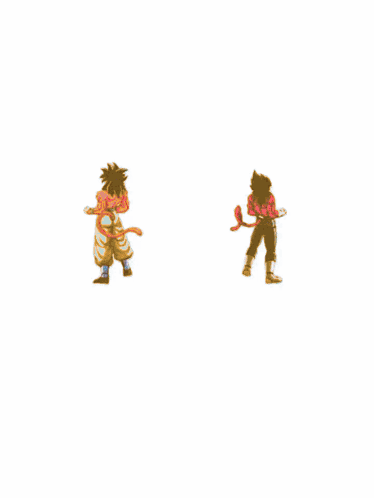A Cartoon Drawing Of Goku And Vegeta From Dragon Ball GIF
