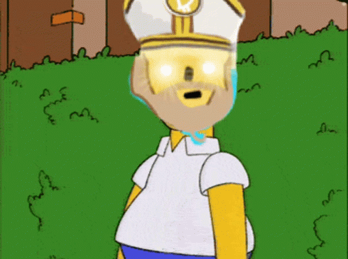 A Cartoon Drawing Of Homer Simpson Wearing A Priest Hat GIF