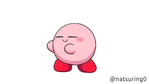 A Cartoon Drawing Of Kirby With The Name Natsuring0 On The Bottom GIF