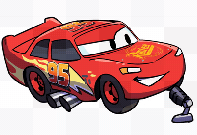 A Cartoon Drawing Of Lightning Mcqueen With The Number 95 On It GIF