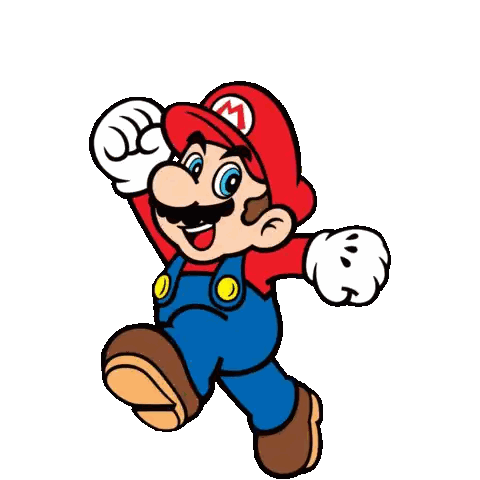 A Cartoon Drawing Of Mario From Super Mario Bros Jumping In The Air . Sticker