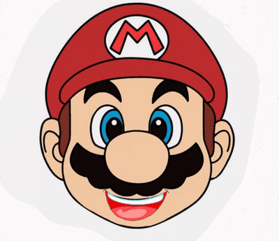 A Cartoon Drawing Of Mario Wearing A Red Hat GIF