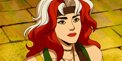 A Cartoon Drawing Of Rogue From The X-Men GIF