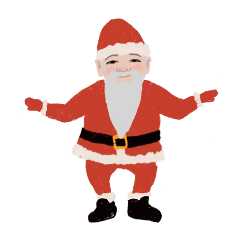 A Cartoon Drawing Of Santa Claus With His Arms Outstretched On A White Background Sticker