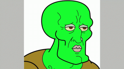A Cartoon Drawing Of Shrek With A Squidward Face GIF