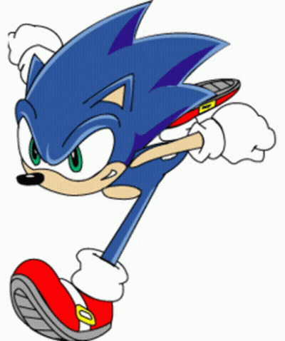A Cartoon Drawing Of Sonic The Hedgehog Holding A Tennis Racket GIF