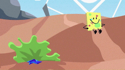 A Cartoon Drawing Of Spongebob And A Plant GIF