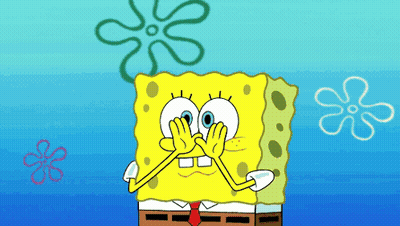 A Cartoon Drawing Of Spongebob Covering His Face With His Hands GIF