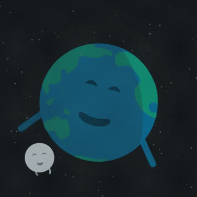 A Cartoon Drawing Of The Earth With A Smiling Face GIF