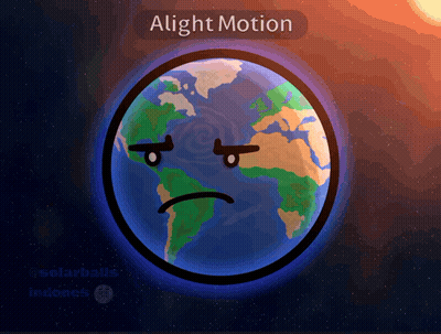 A Cartoon Drawing Of The Earth With The Words Alight Motion Above It GIF