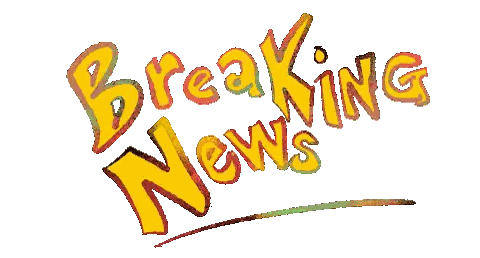 A Cartoon Drawing Of The Words Breaking News On A White Background Sticker