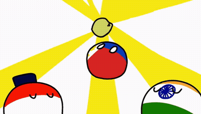 A Cartoon Drawing Of Three Balls One Of Which Has A Hat On GIF