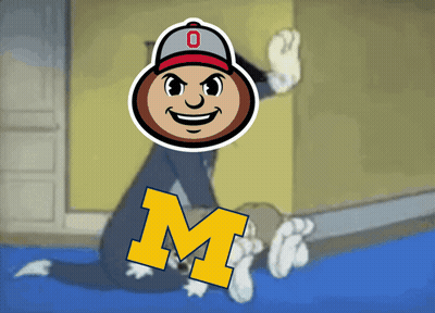 A Cartoon Drawing Of Tom And Jerry With The Letter M On The Bottom GIF