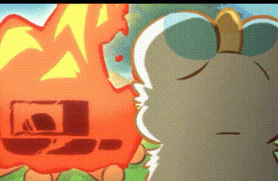 A Cartoon Drawing Of Two Animals Standing Next To Each Other GIF