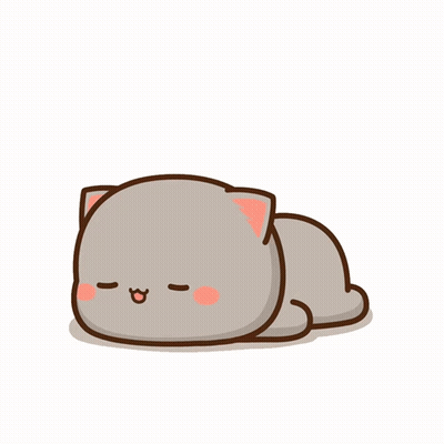 A Cartoon Drawing Of Two Cats One Laying Down And One Standing GIF