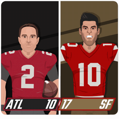 A Cartoon Drawing Of Two Football Players One Of Whom Is Wearing A Number 10 Jersey GIF