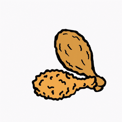 A Cartoon Drawing Of Two Fried Chicken Legs With A White Background GIF