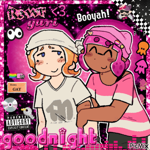 A Cartoon Drawing Of Two Girls With The Words Booyah Written On It GIF