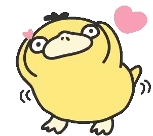 A Cartoon Duck Is Holding A Pink Heart In Its Mouth . Sticker