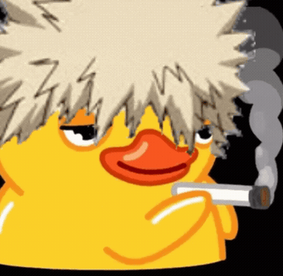 A Cartoon Duck Is Smoking A Cigarette With Smoke Coming Out Of Its Eyes . GIF