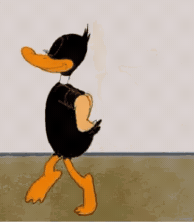 A Cartoon Duck Is Standing In Front Of A White Board GIF