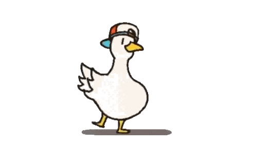 A Cartoon Duck Is Wearing A Baseball Cap And Walking . Sticker