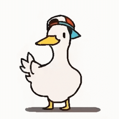 A Cartoon Duck Is Wearing A Hat And Sunglasses . GIF